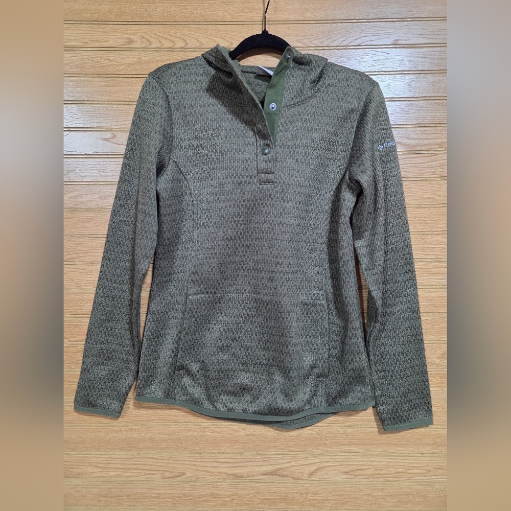 Columbia Women's Green Hooded Sweatshirt Size Small